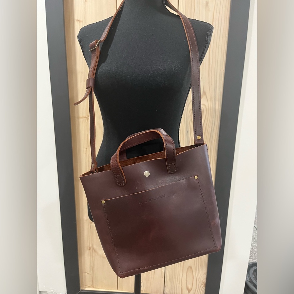 Portland Leather Goods Mini Crossbody tote